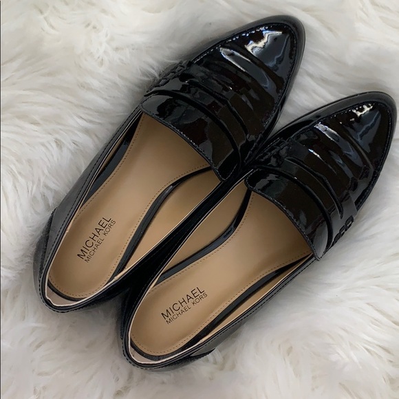 Michael Kors Black Glossy Connor Flats - Picture 4 of 5
